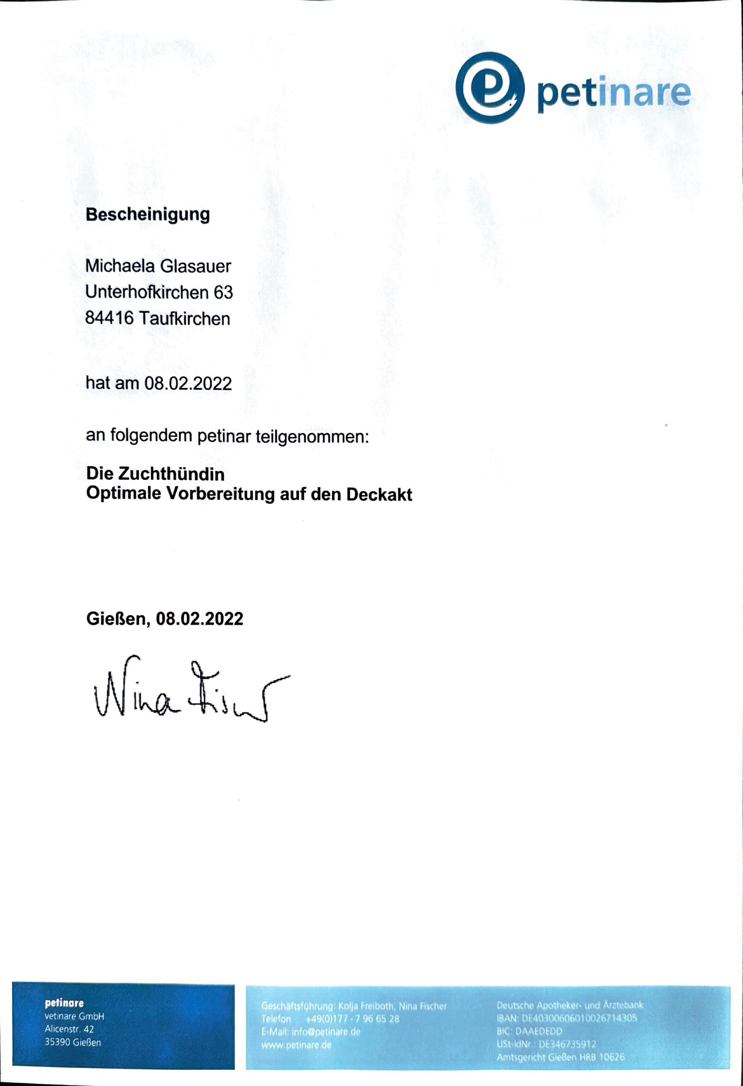 Die Zuchthündin, Optimale Vorbereitung auf den Deckakt, 2022