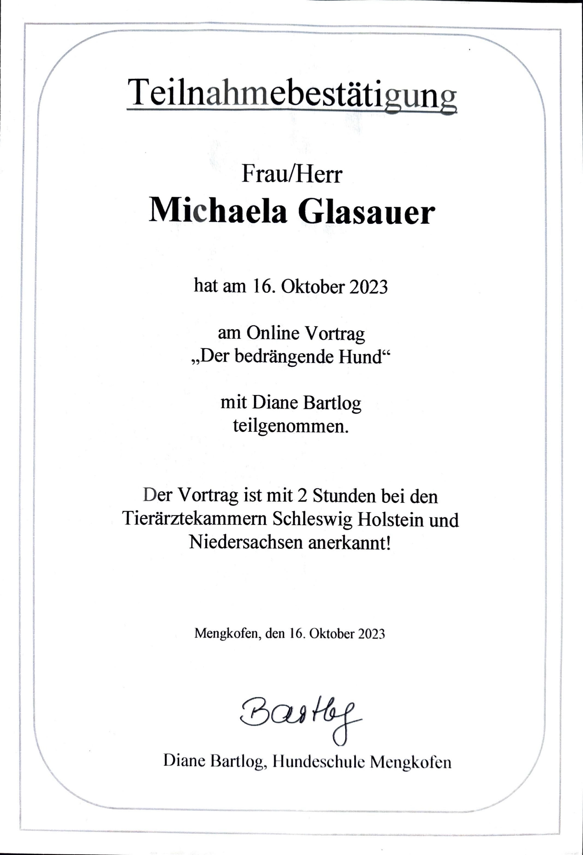Der bedrängende Hund, 2023